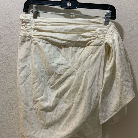 KOCH white and gray  with stars draped   Mini skirt XS - Picture 2 of 9